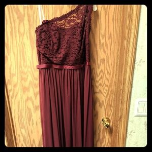 David's bridal wine bridesmaid dress